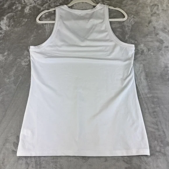 Alo Yoga CoolFit Tank Top Women's Large White Aqua V-neck Racerback Gym (1284)‎ - Picture 6 of 9
